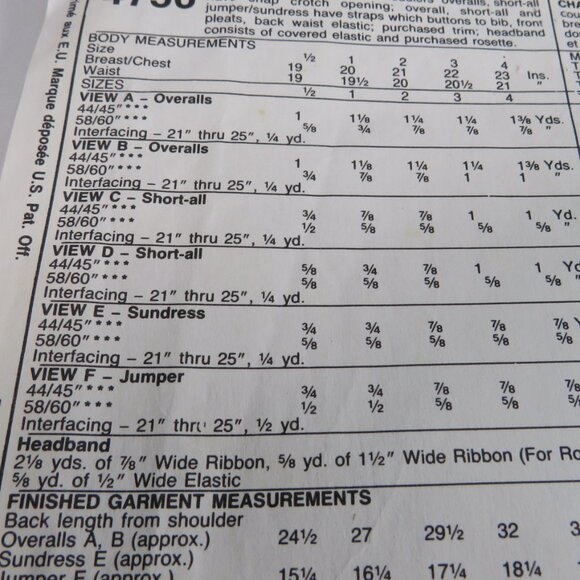 McCalls 4756 EASY Clothing Patterns (complete) Overalls, Sundress, Jumper - Picture 6 of 8